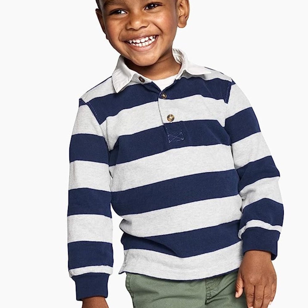 Simple Joys by Carter's Toddler Boys' Long-Sleeve Rugby Shirts - Picture 2 of 13